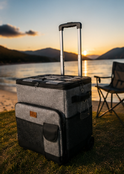 Glacière de camping à roulettes
