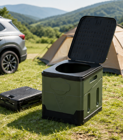 Toilettes de camping portables & pliables